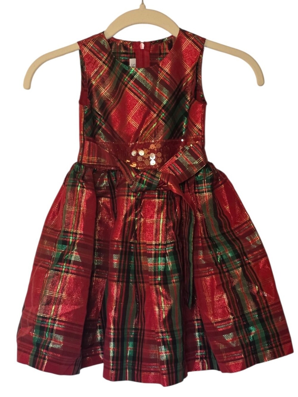 Bonnie Jean Dress Festive Red & Green Holiday Christmas Taffeta Plaid Girls 4T